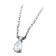 Elsa Lee Paris sterling silver necklace - one claws set pear shaped Cubic Zirconia 