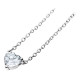 Elsa Lee Paris sterling silver necklace - one claws set heart shaped Cubic Zirconia 