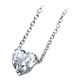 Elsa Lee Paris sterling silver necklace - one claws set heart shaped Cubic Zirconia 