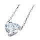 Elsa Lee Paris sterling silver necklace - one claws set heart shaped Cubic Zirconia 