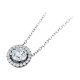 925 silver necklace with round cut pendant from the Timeless tradition collection of silver jewellery by Elsa Lee Paris 