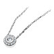 Elsa Lee Paris fine 925 sterling silver necklace - one silver chain, and 13 claws set Cubic Zirconia