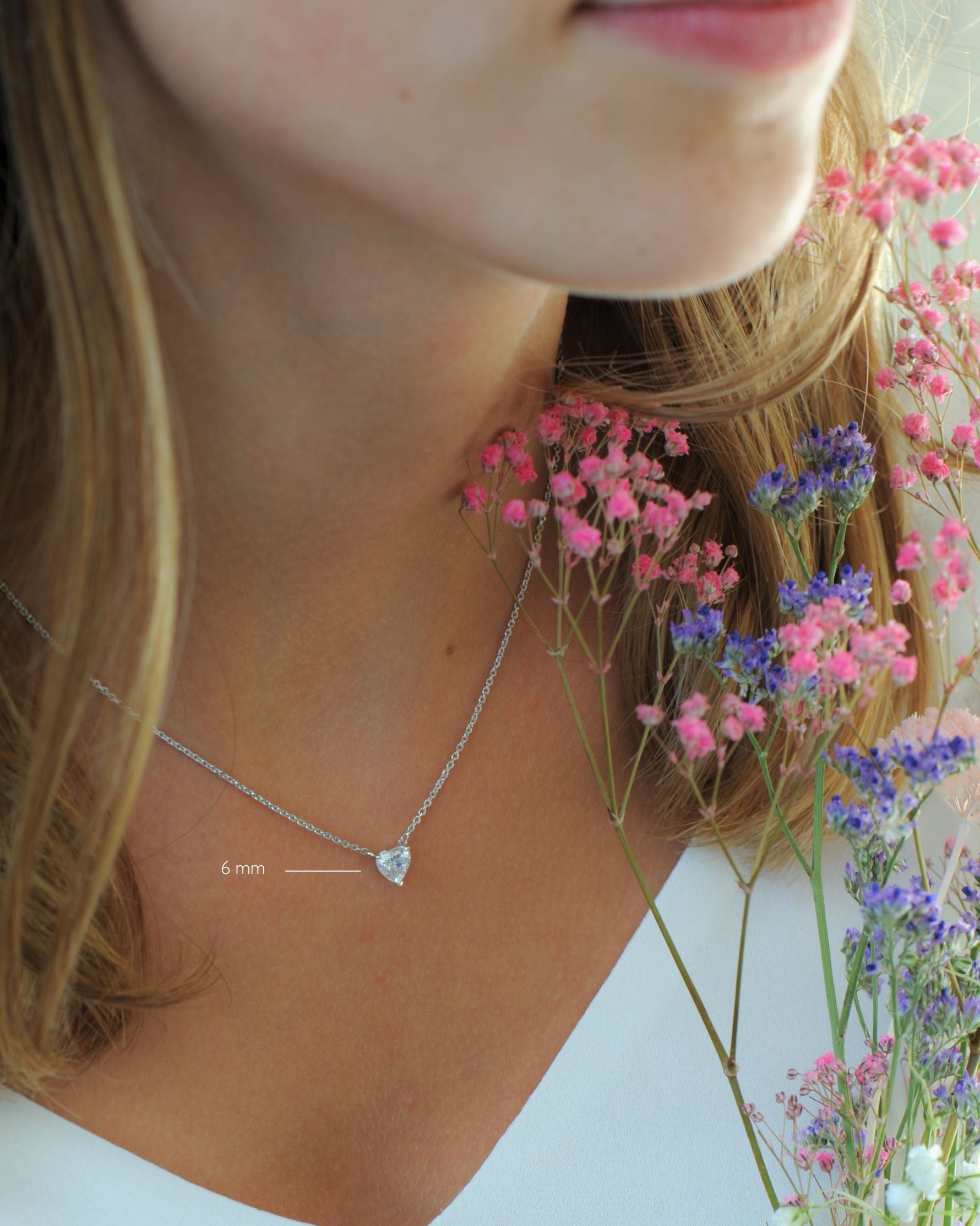 Collier Cœur Solitaire – Chaîne forçat argent 925 & zirconium