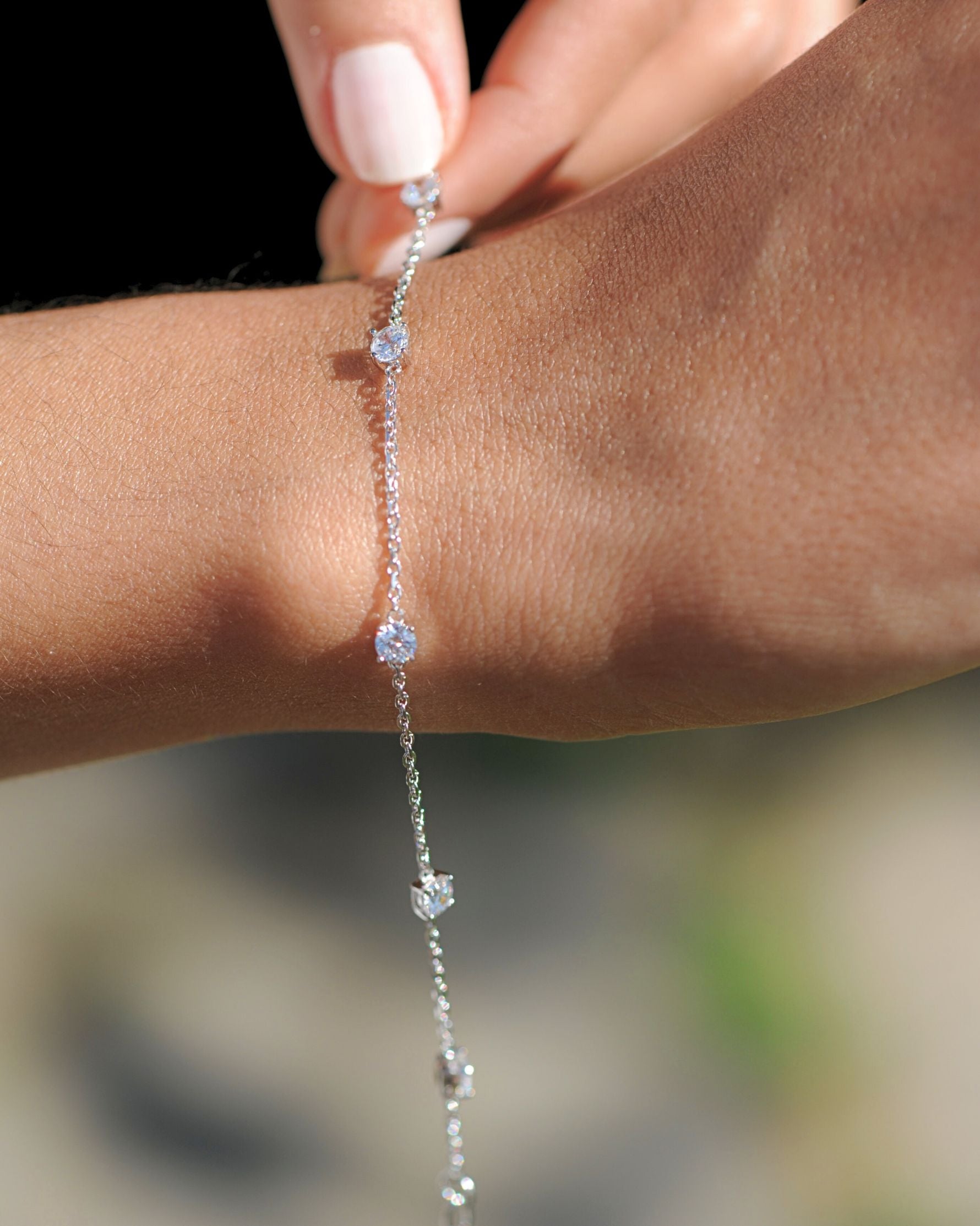 Bracelet Solitaire – Argent 925, oxydes de zirconium