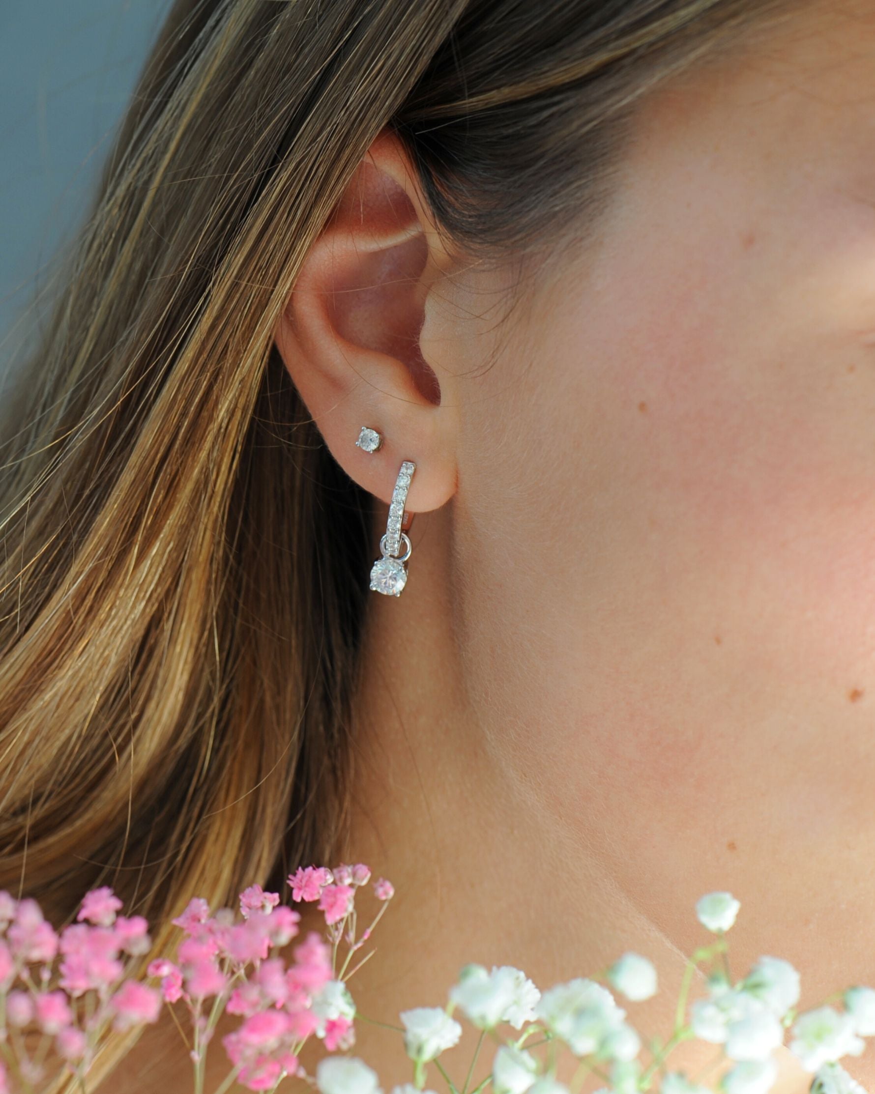 Boucles d’oreilles créoles Tradition – Argent 925, zirconium brillant