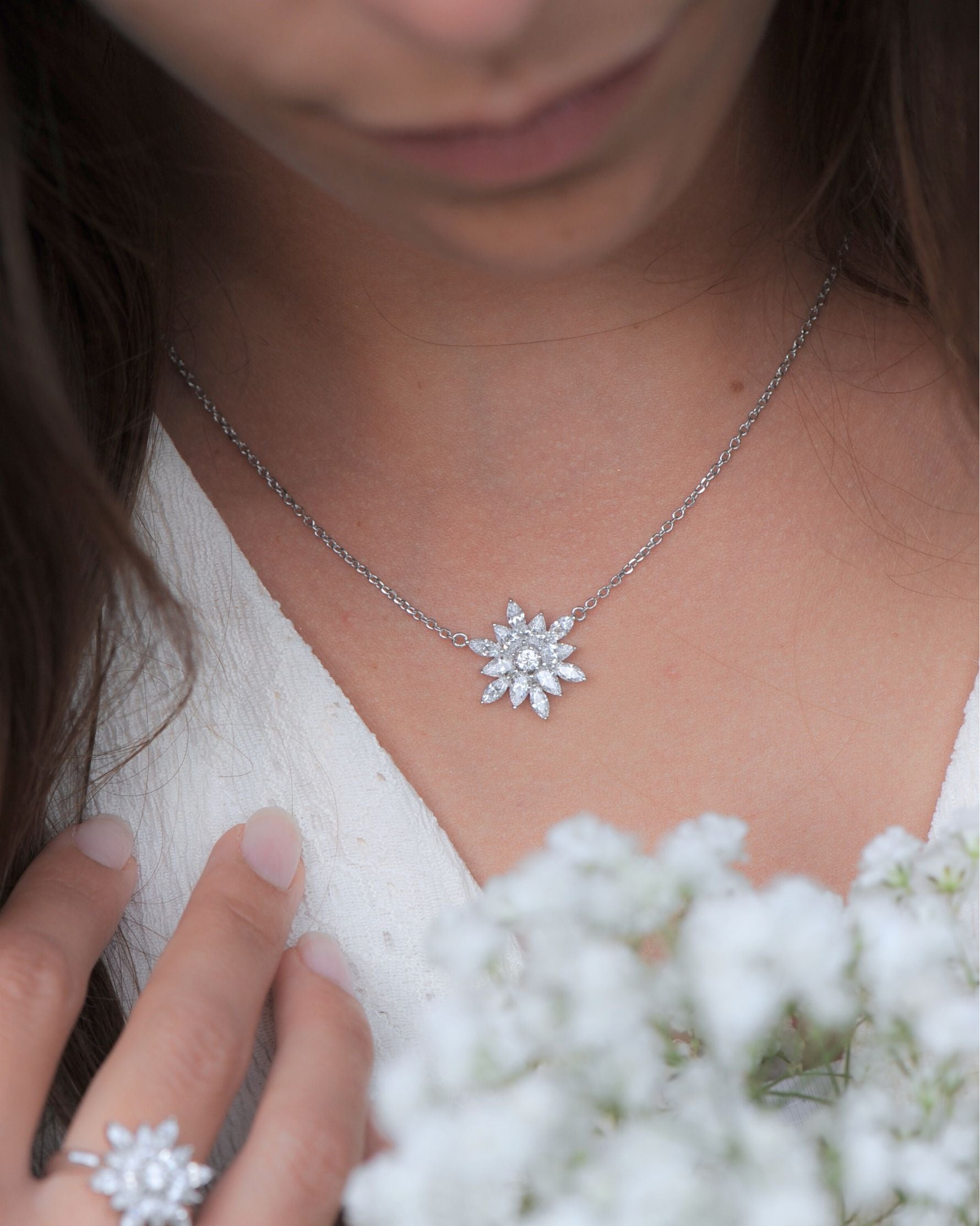 Collier Fleur des Neiges – Argent 925