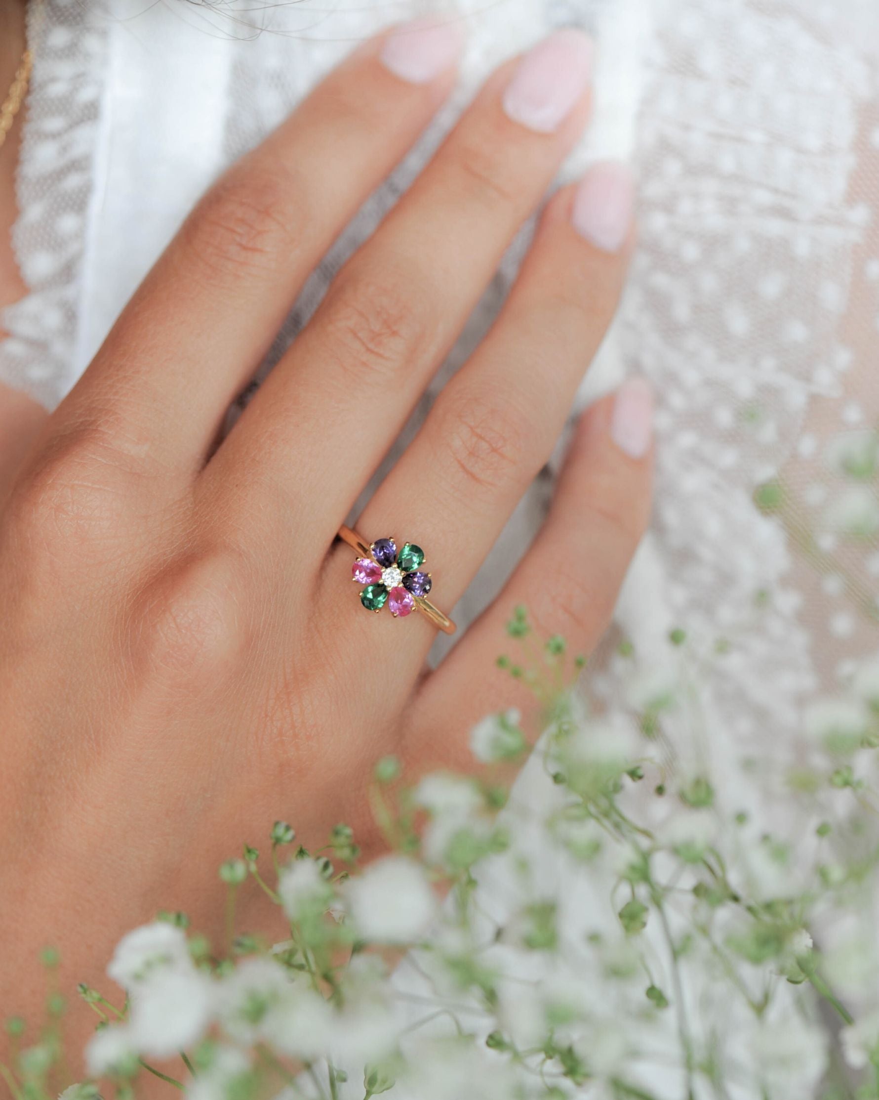 Bague Flora – Argent 925 doré