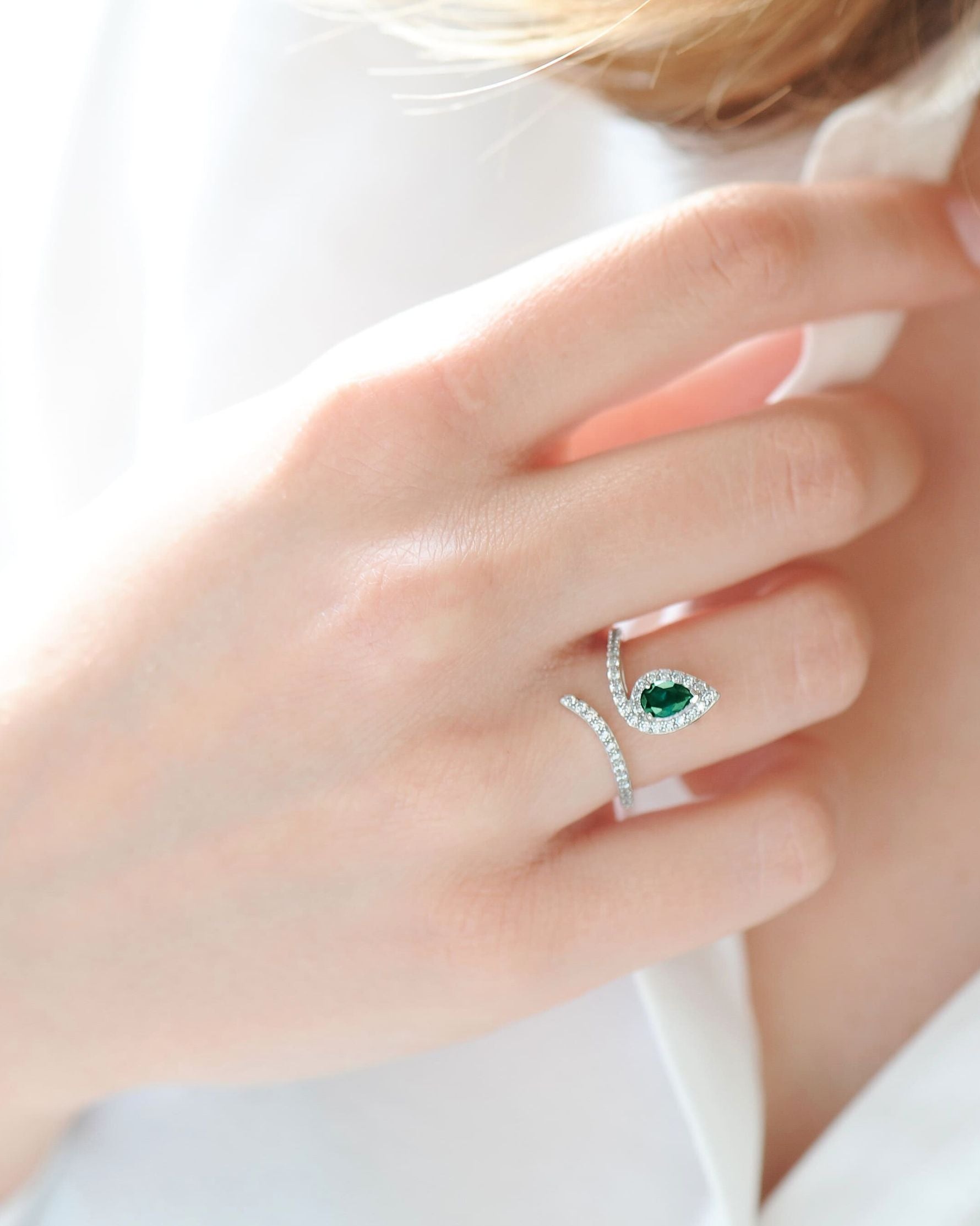 Bague Émeraude Marine – Argent 925