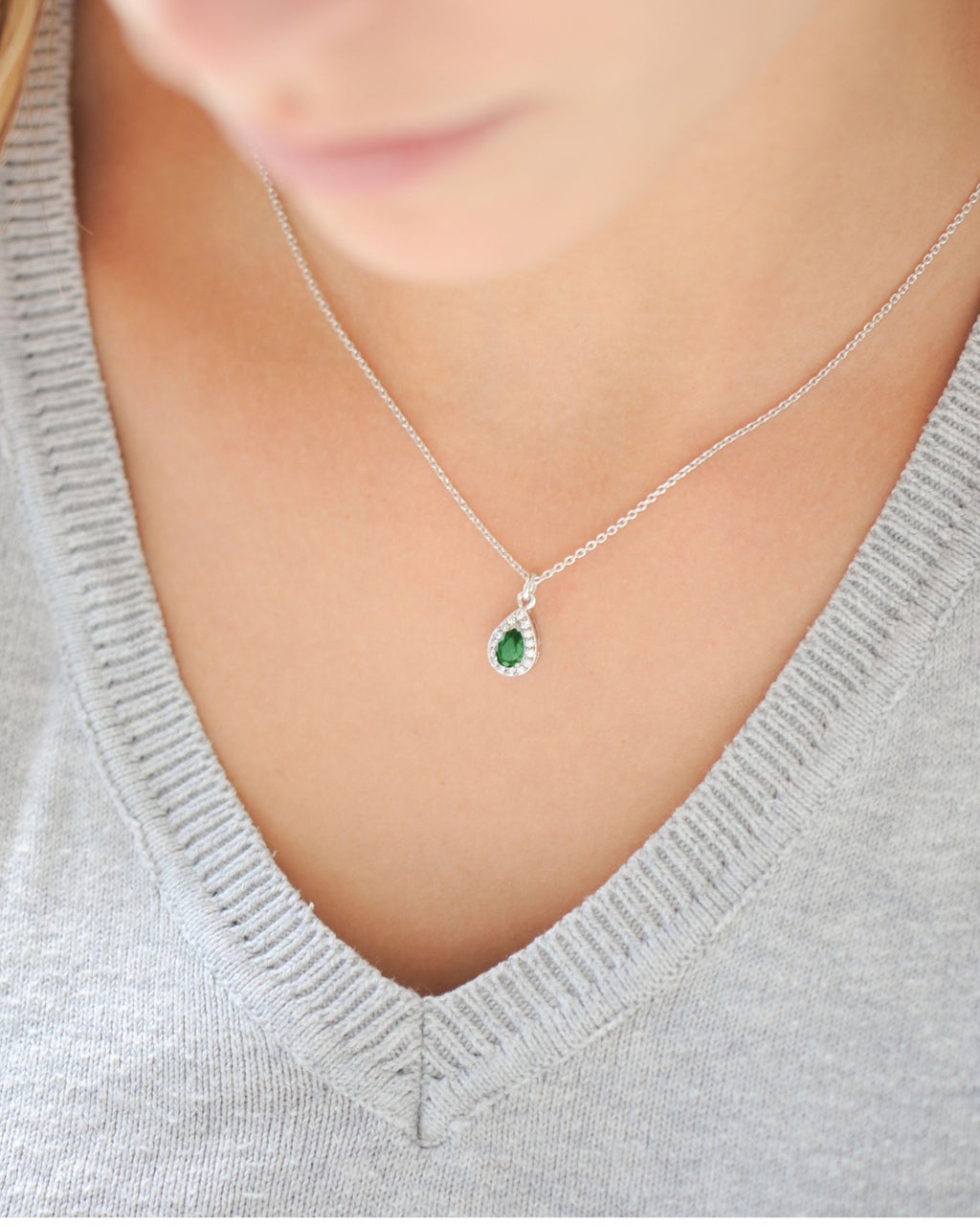 Collier Émeraude Marine – Argent 925