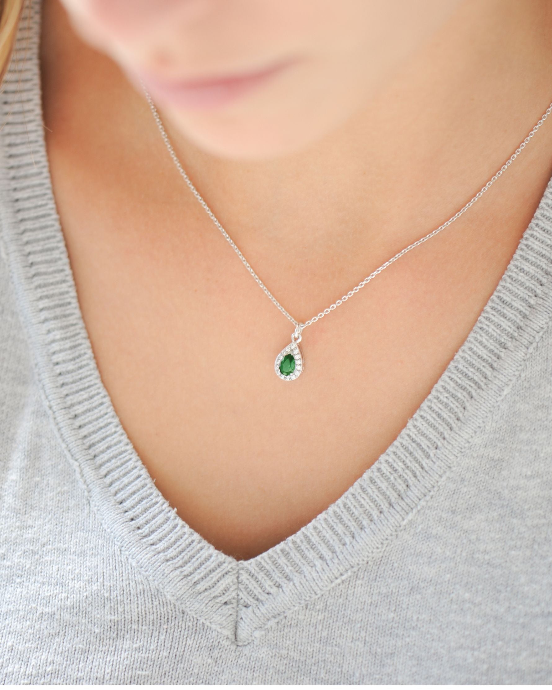 Collier Émeraude Marine – Argent 925