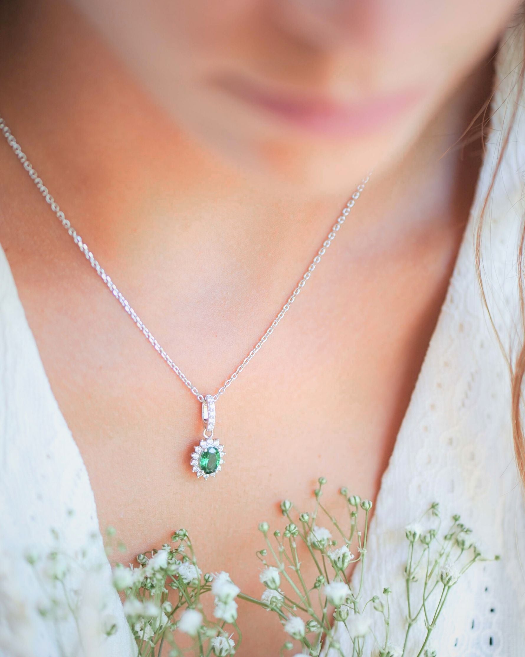 Collier Tradition Émeraude – Argent 925