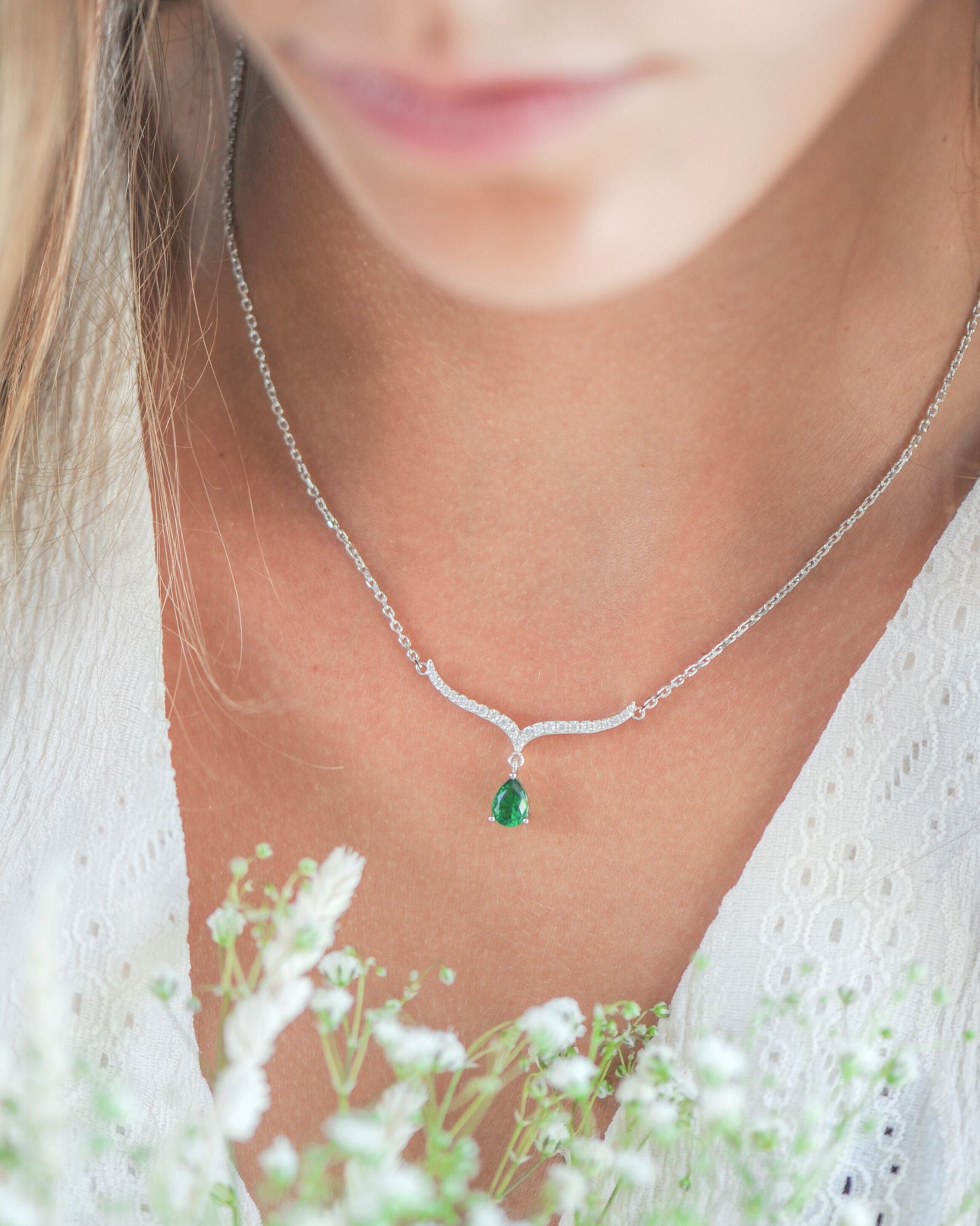 Collier Tradition Émeraude – Argent 925