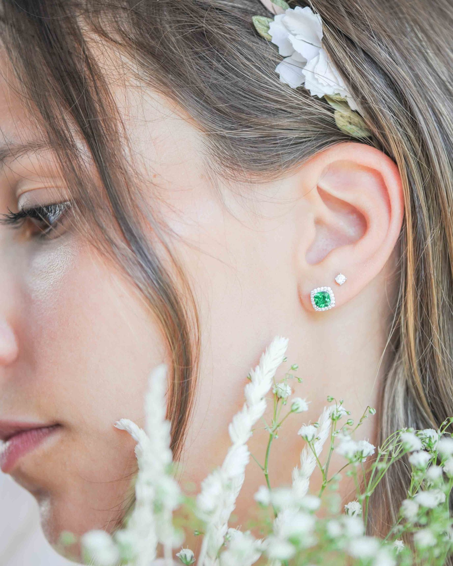 Boucles Tradition Émeraude – Argent 925