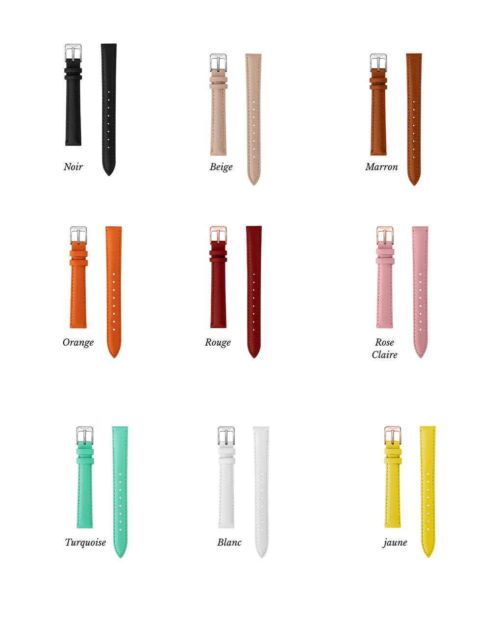 Bracelet Cuir Interchangeable – Compatible Montre Ariana (28 mm)