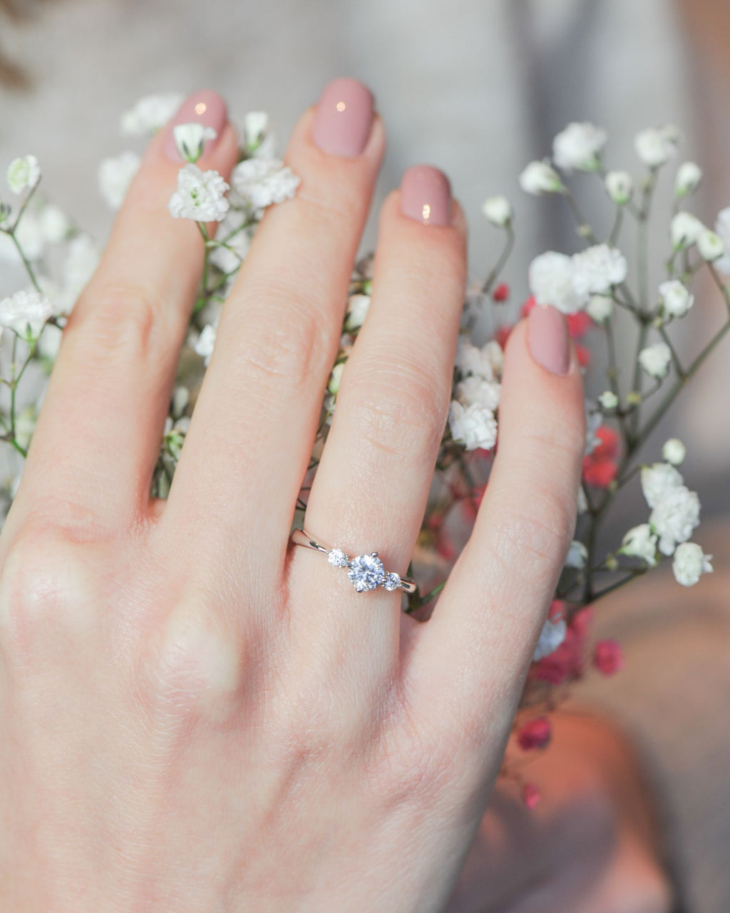 3-stone Solitaire Ring – 925 Silver