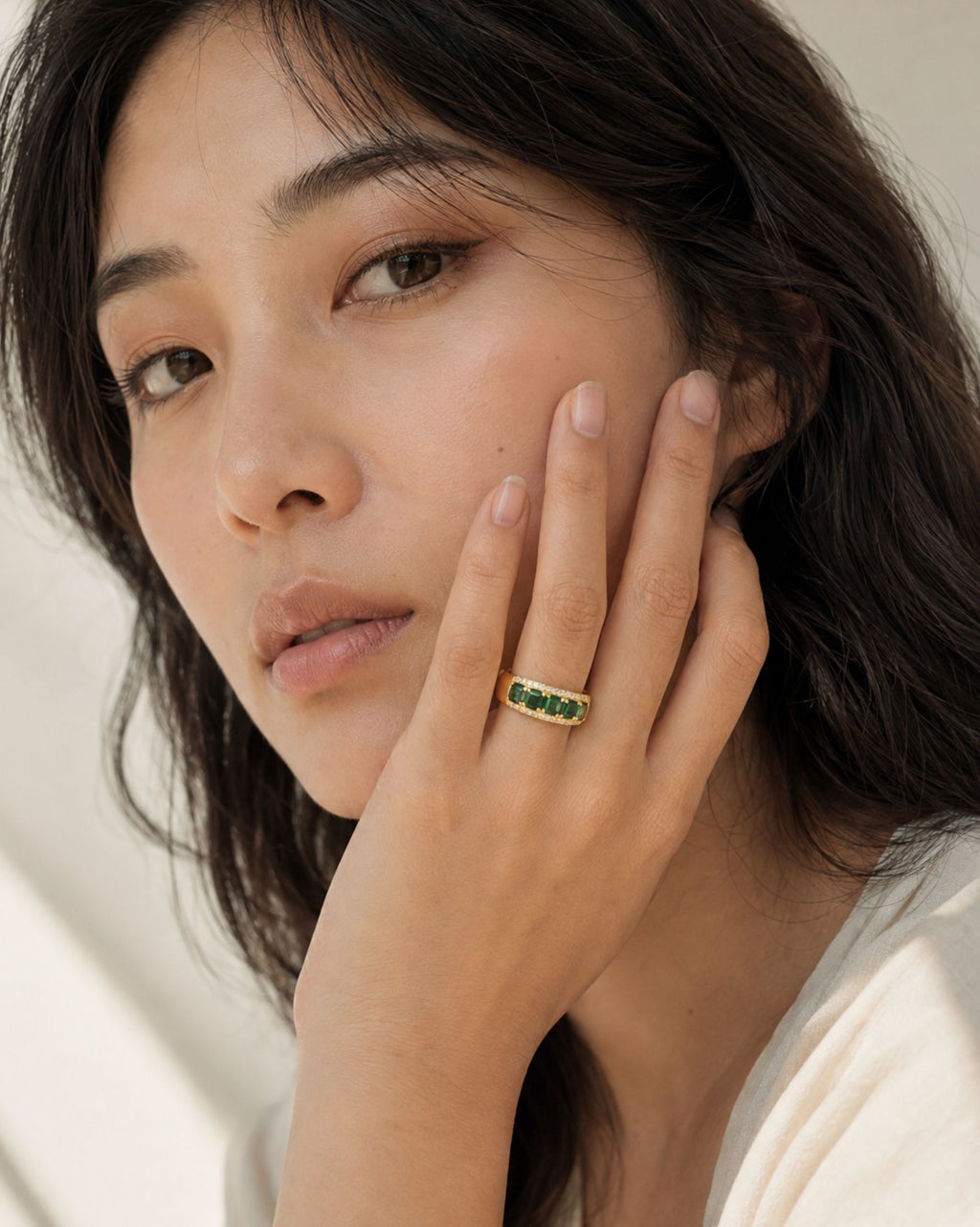 Bague Alliance Éclat Vert