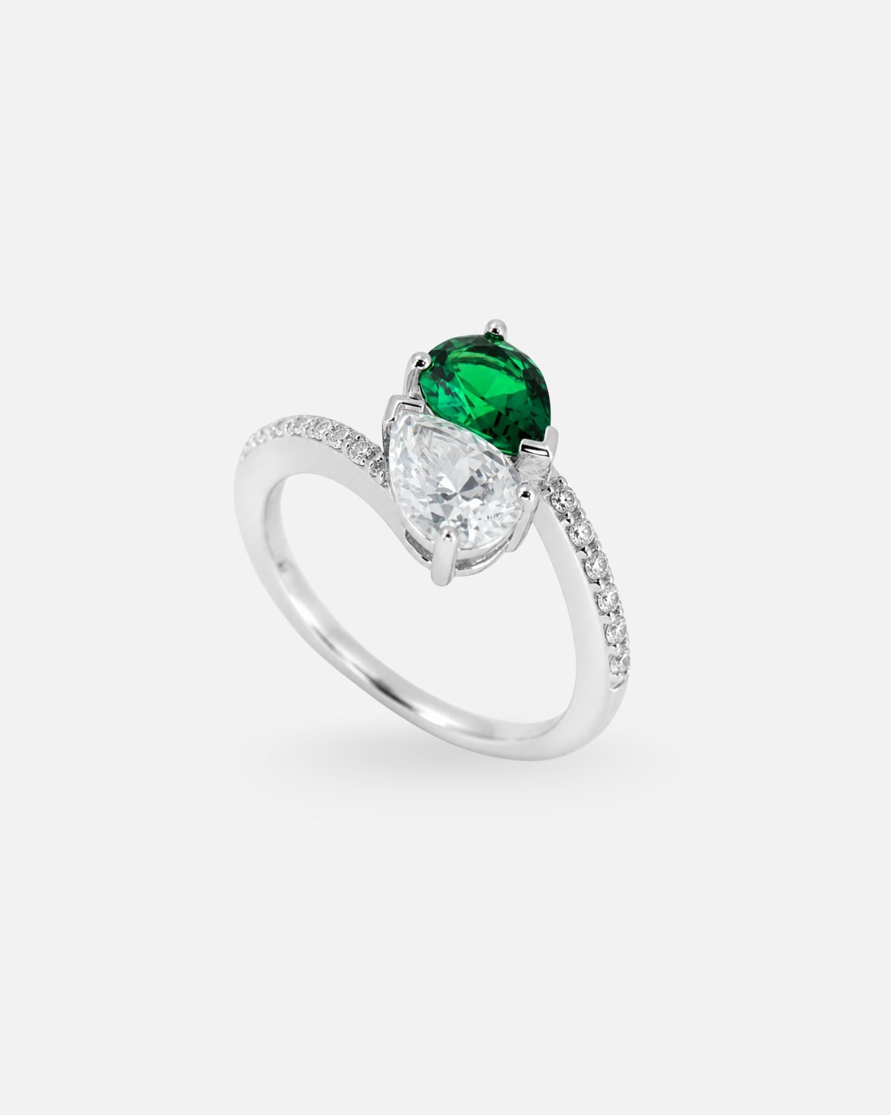 Bague Émeraude Duo Poire