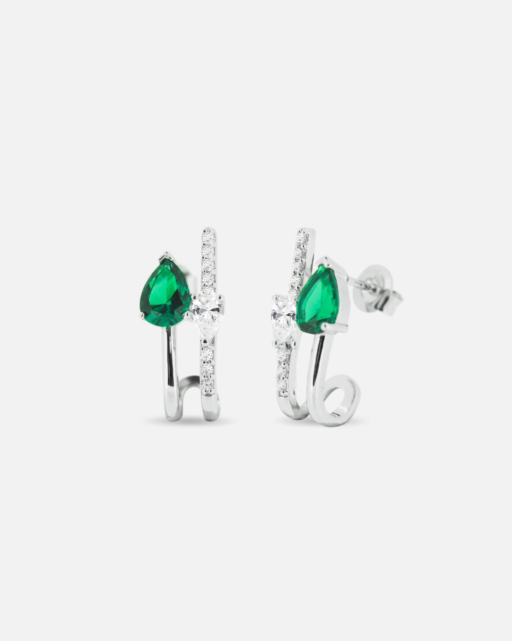 Boucles d'oreilles pendantes Emeraude