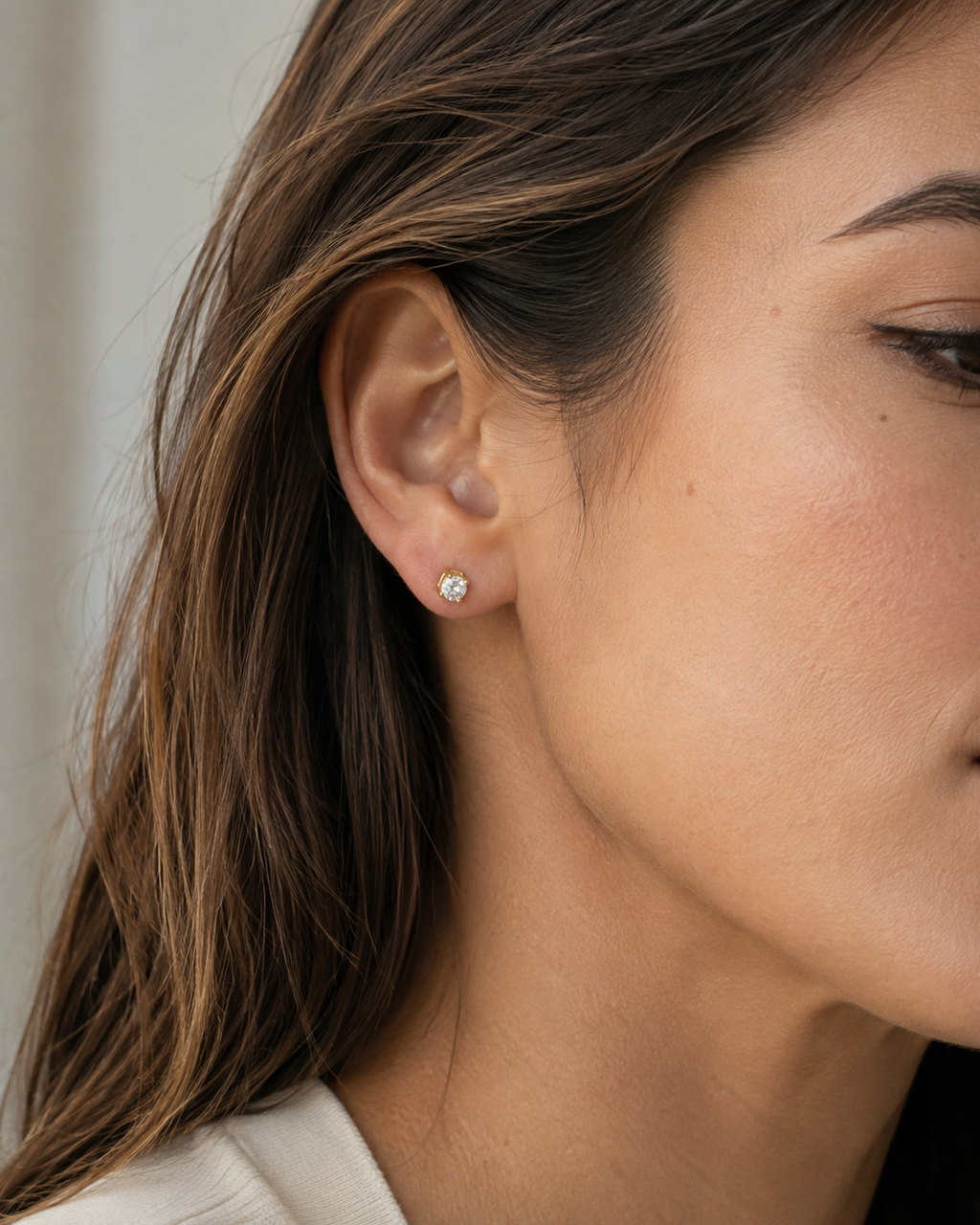Boucles d’oreilles Solitaire en argent 925 – Puces zirconium brillantes