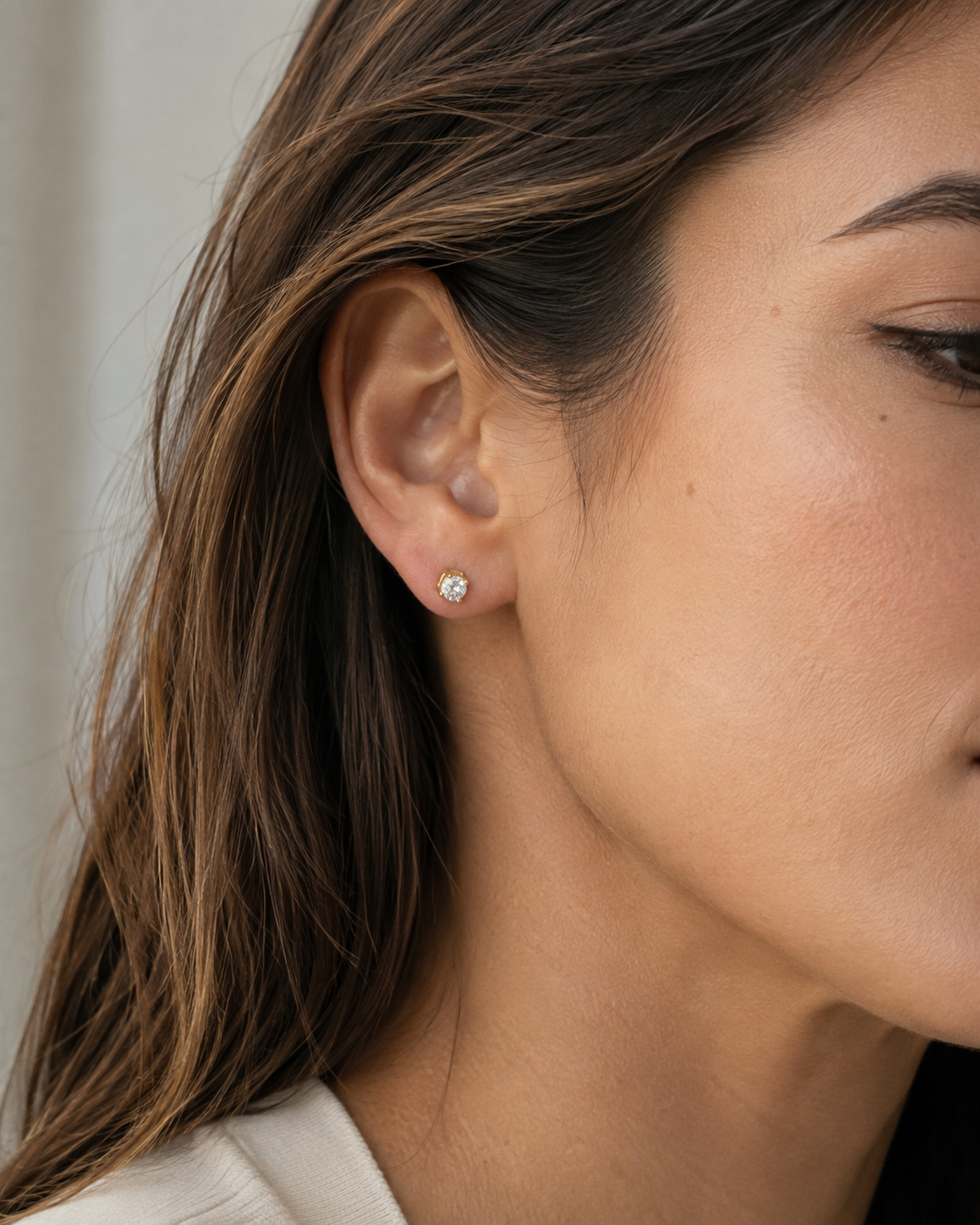 Boucles d’oreilles Solitaire en argent 925 – Puces zirconium brillantes