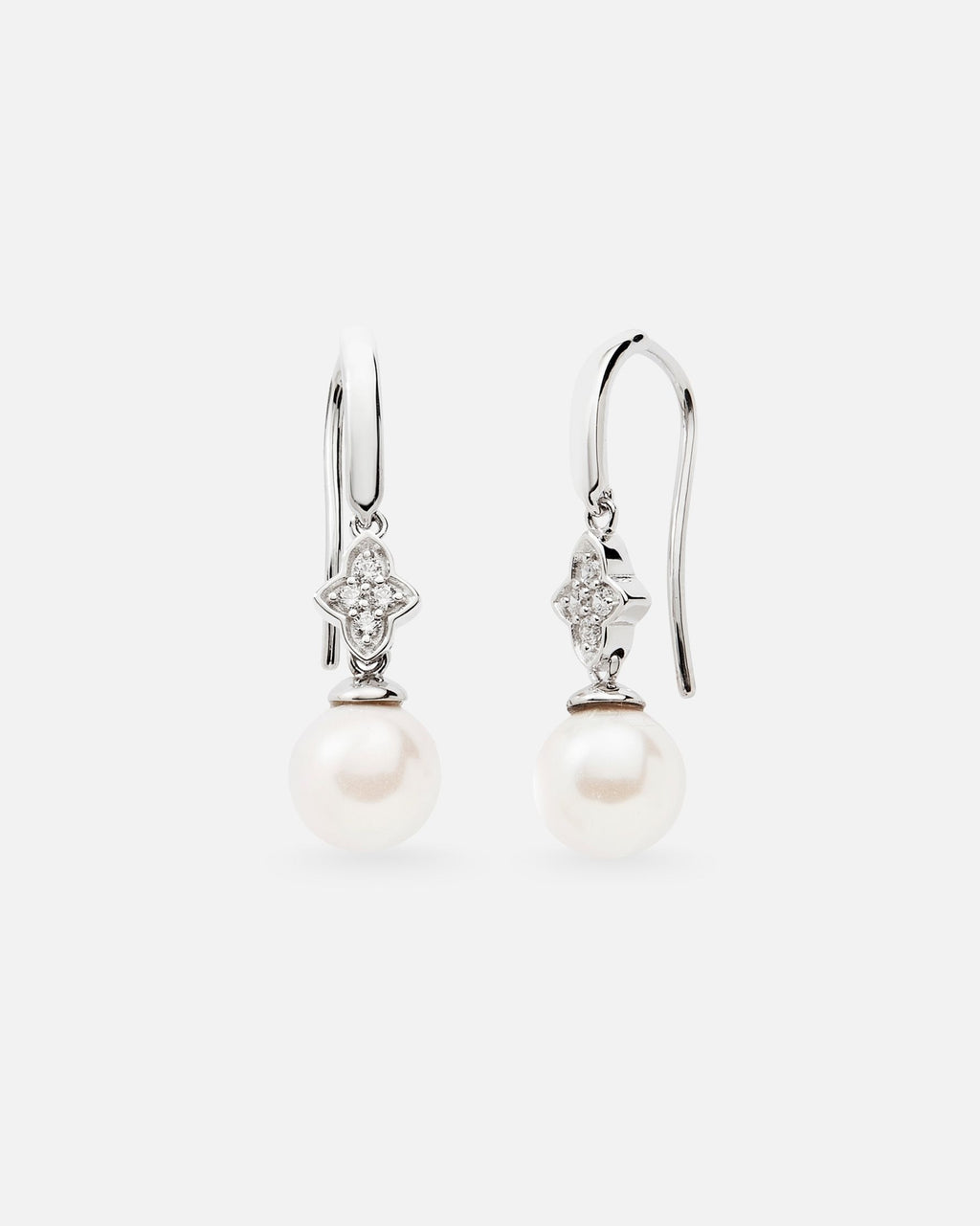 Boucles d’oreilles Pureté en argent 925, perles et oxydes de zirconium
