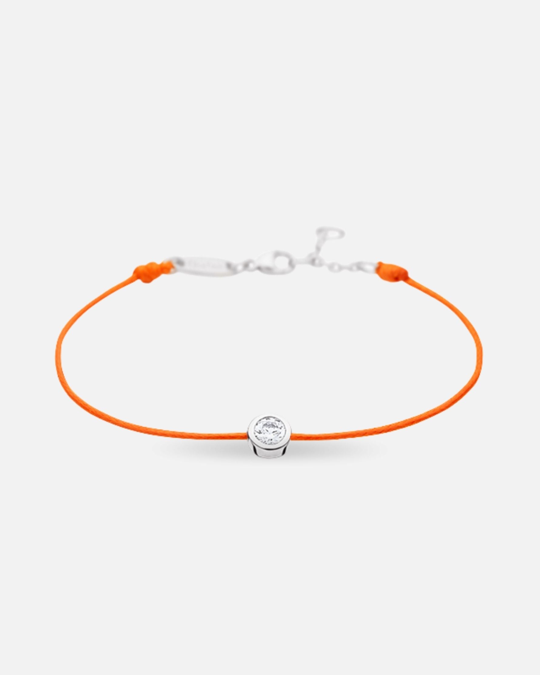 Bracelet Clear Spirit – Cordon Orange & Argent 925
