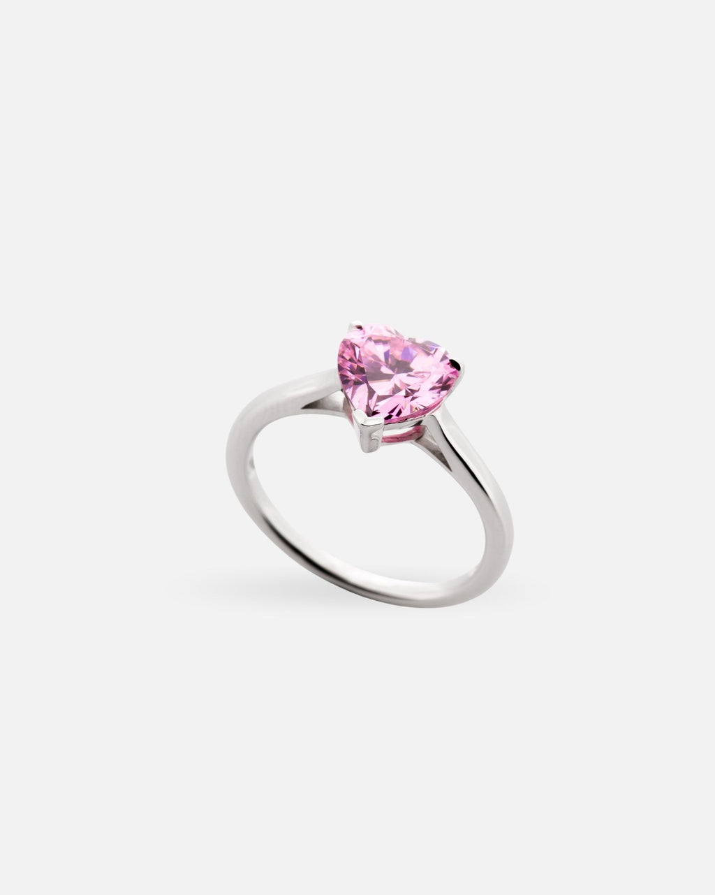 Bague Solitaire Cœur Rose