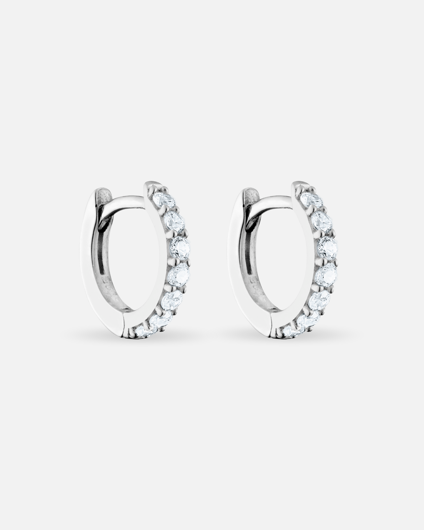 Boucles d’oreilles créoles Tradition – Argent 925, zirconium