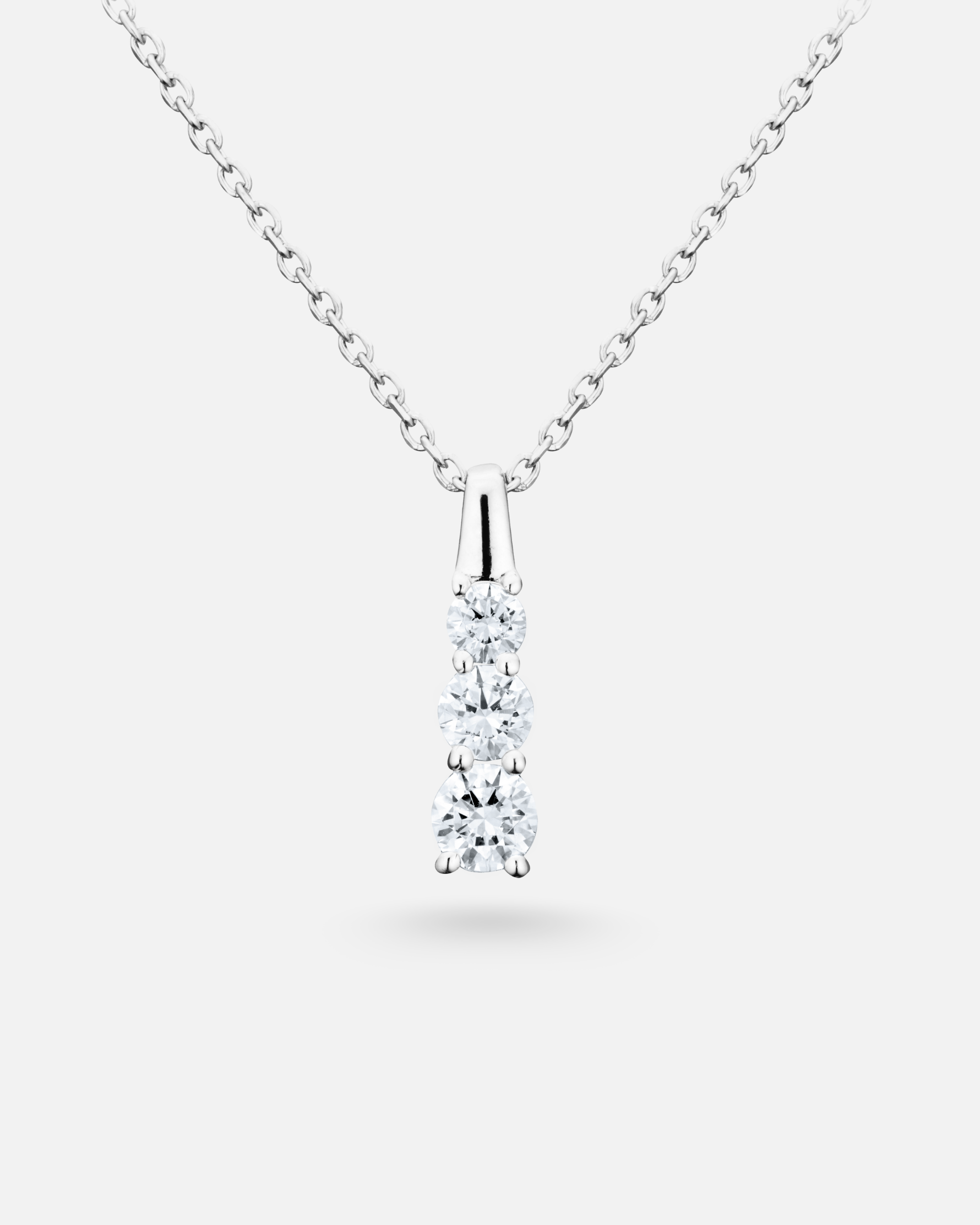 Collier Tradition – Argent 925, pendentif 3 zirconiums brillants
