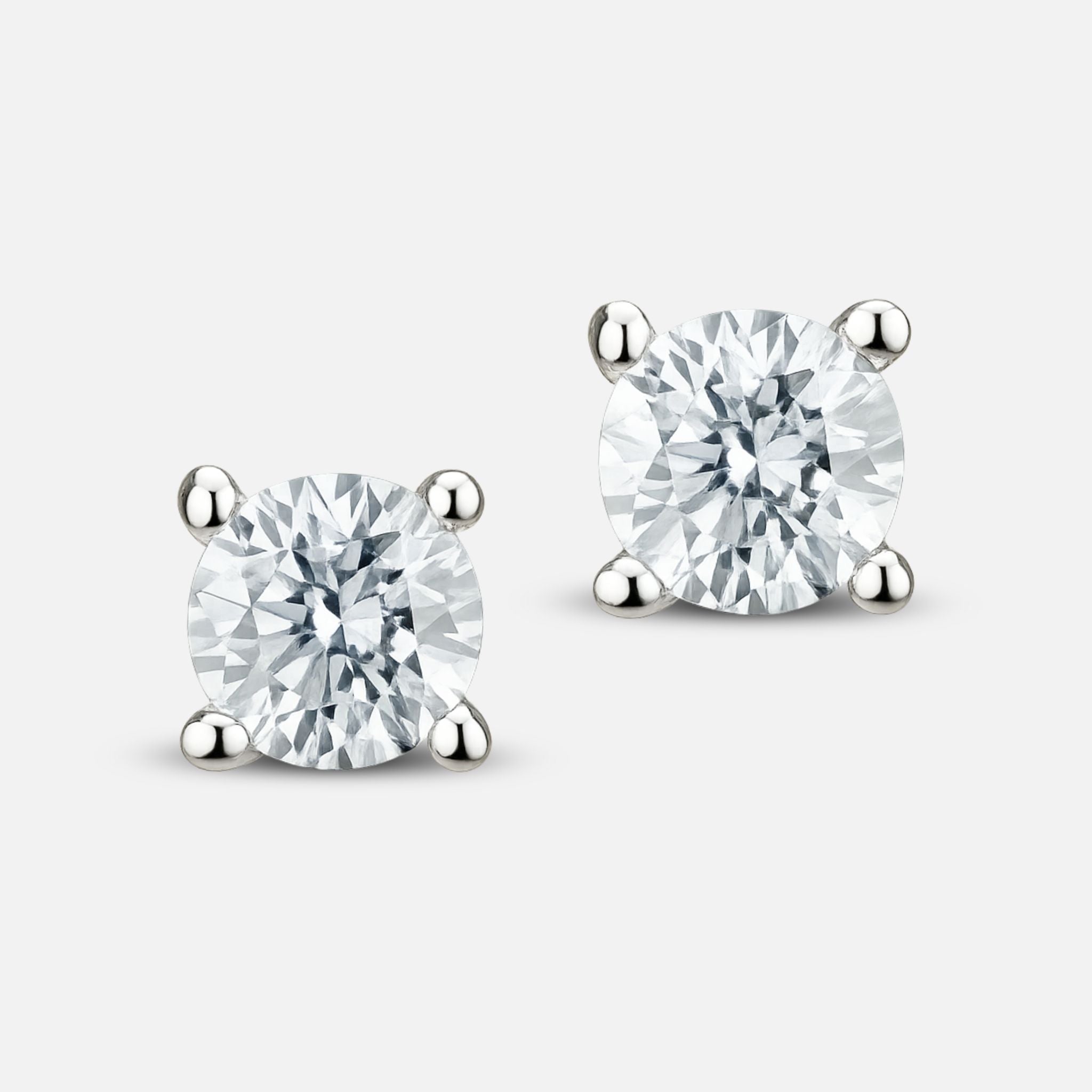 Boucles d’oreilles Solitaire – Puces argent 925, zirconium brillants