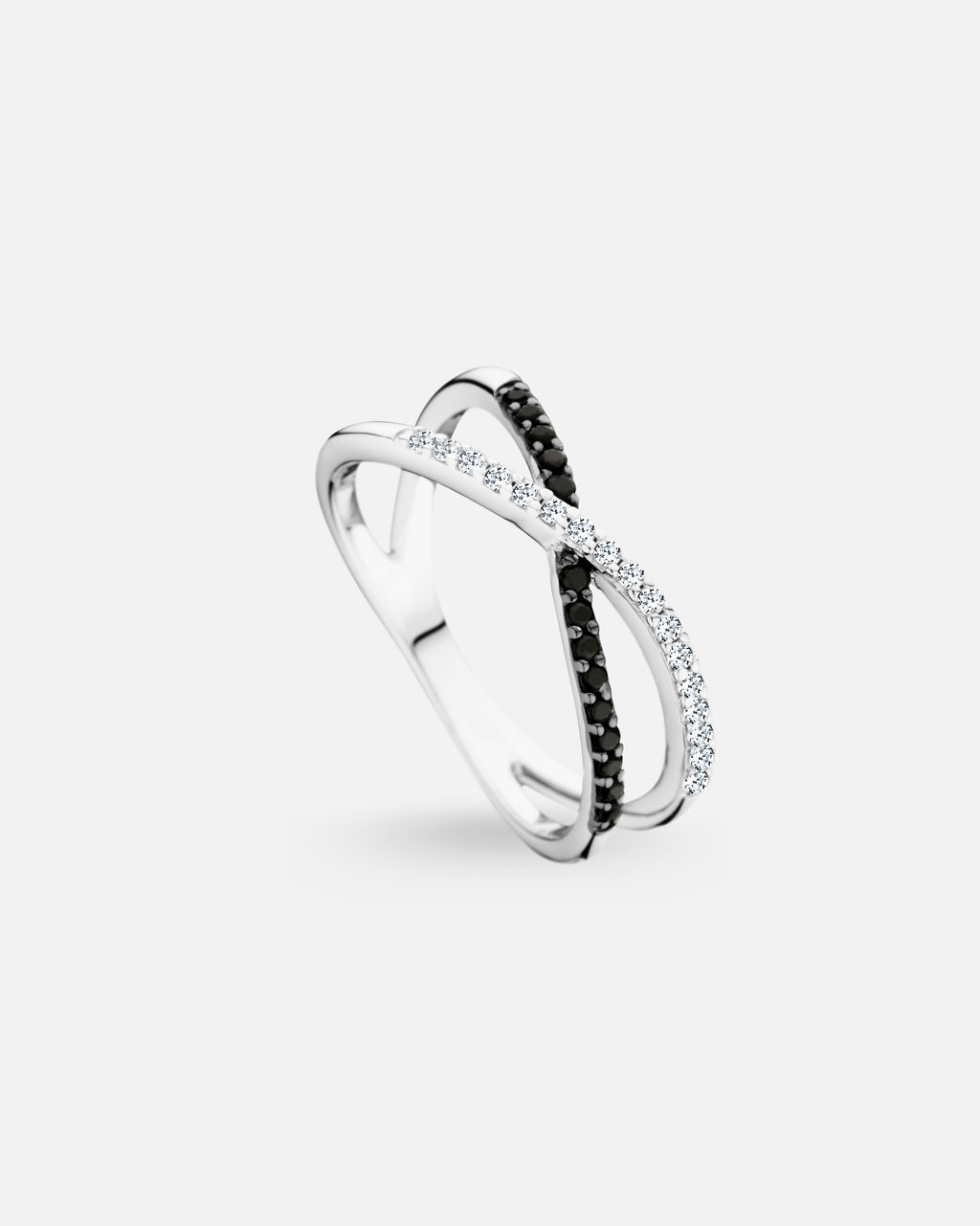 Bague Black & White – Argent 925 & Double Zirconiums