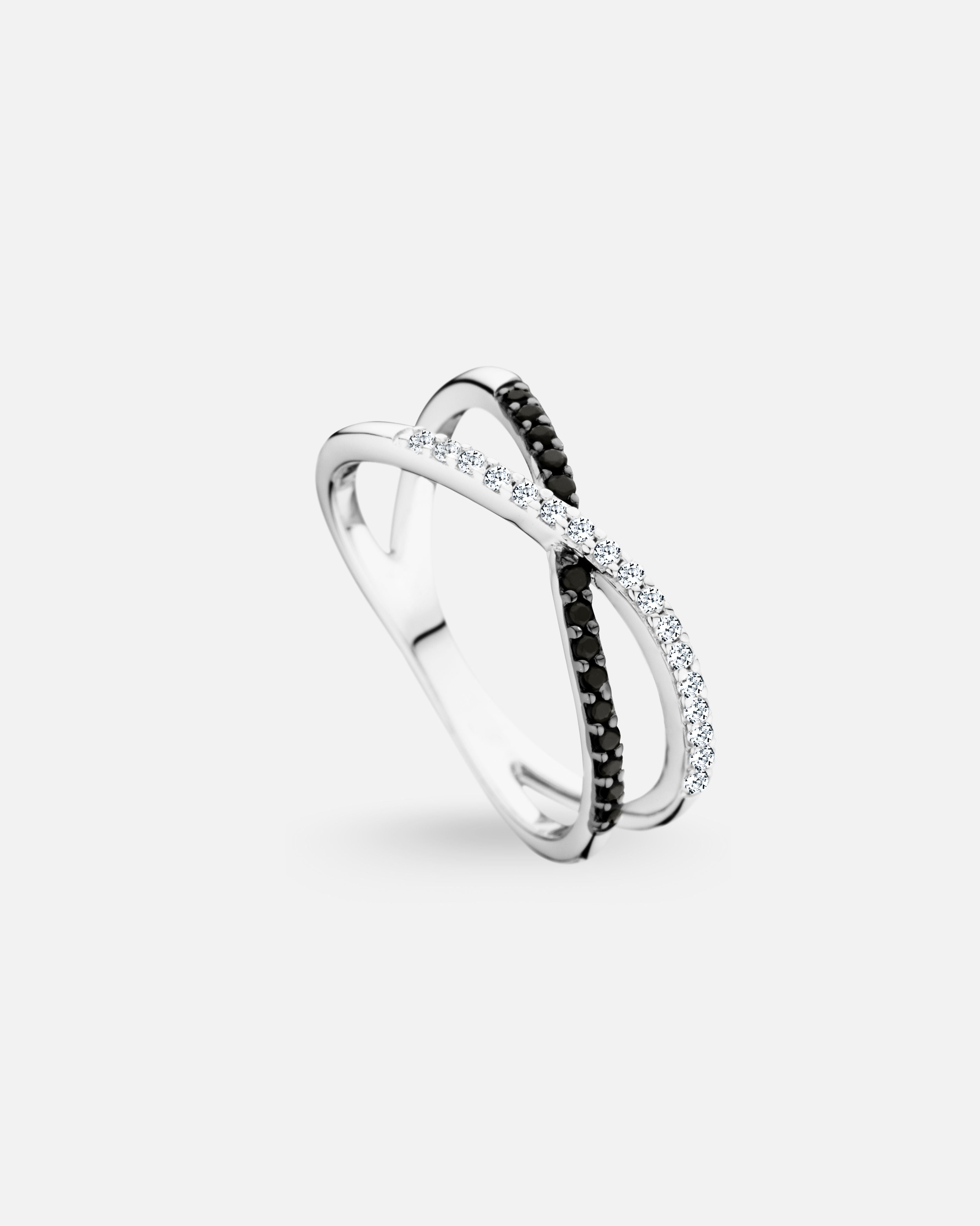 Bague Black & White – Argent 925 & Double Zirconiums