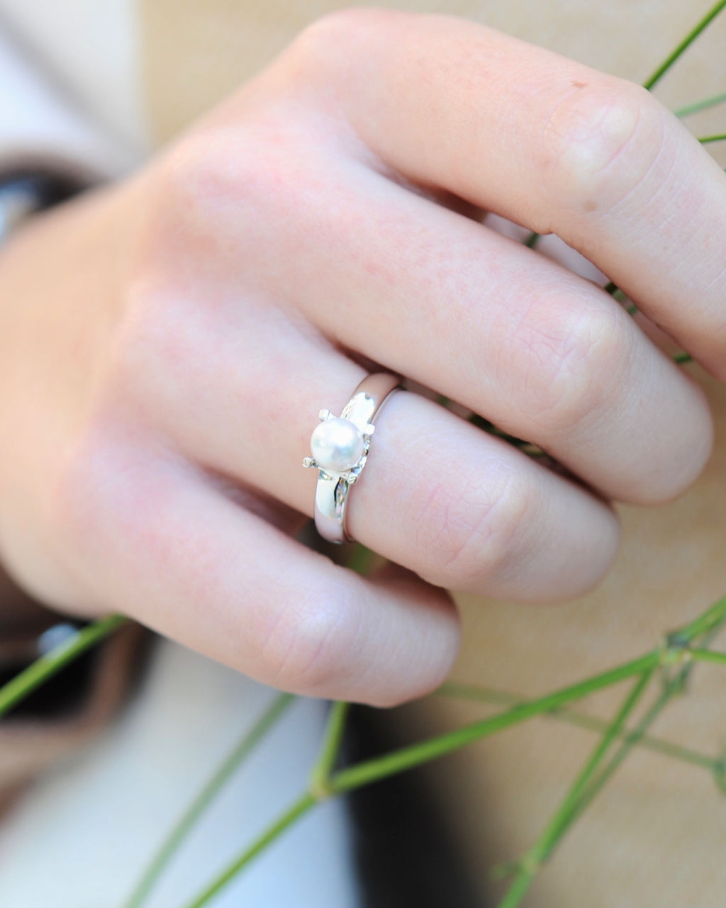 Bague Pureté – Argent 925 & Perle Blanche