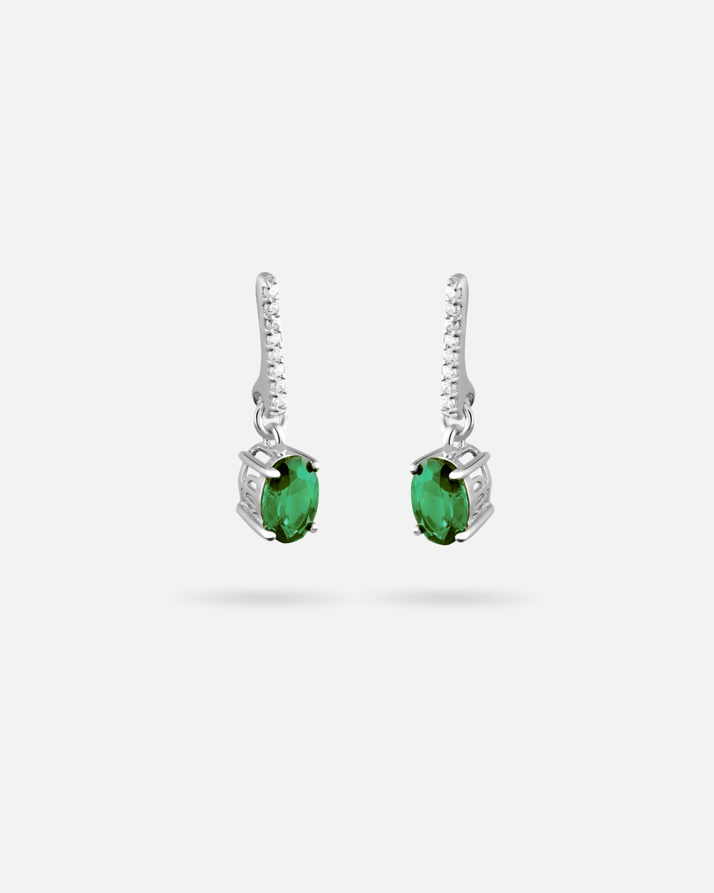 Boucles pendantes Émeraude – Argent 925