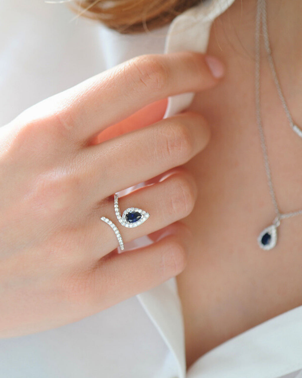 Bague Saphir Marine – Argent 925