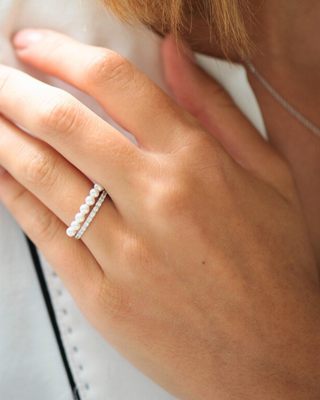 Bague Perlée Élégance – Argent 925 & Perles blanches