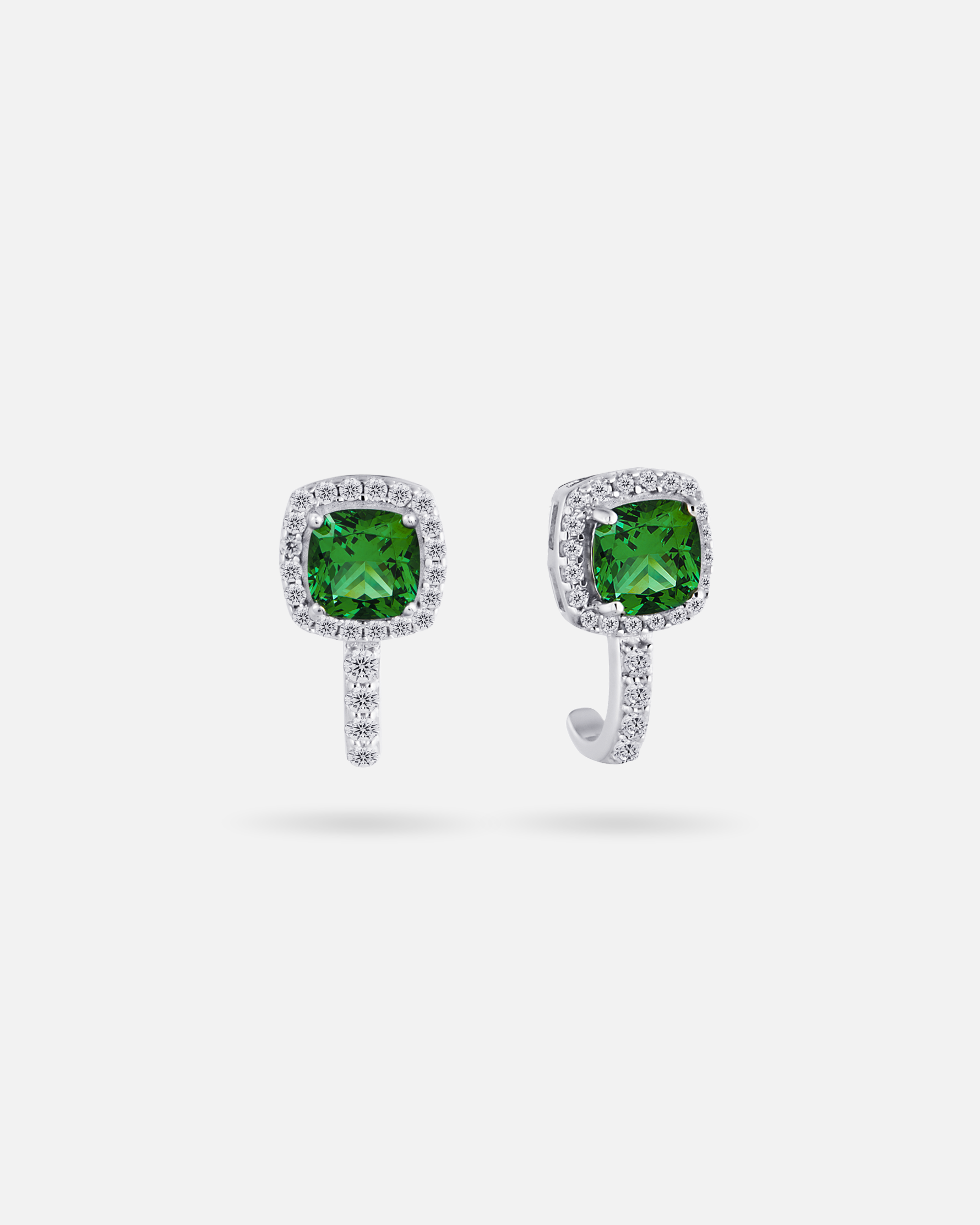 Boucles Tradition Émeraude – Argent 925