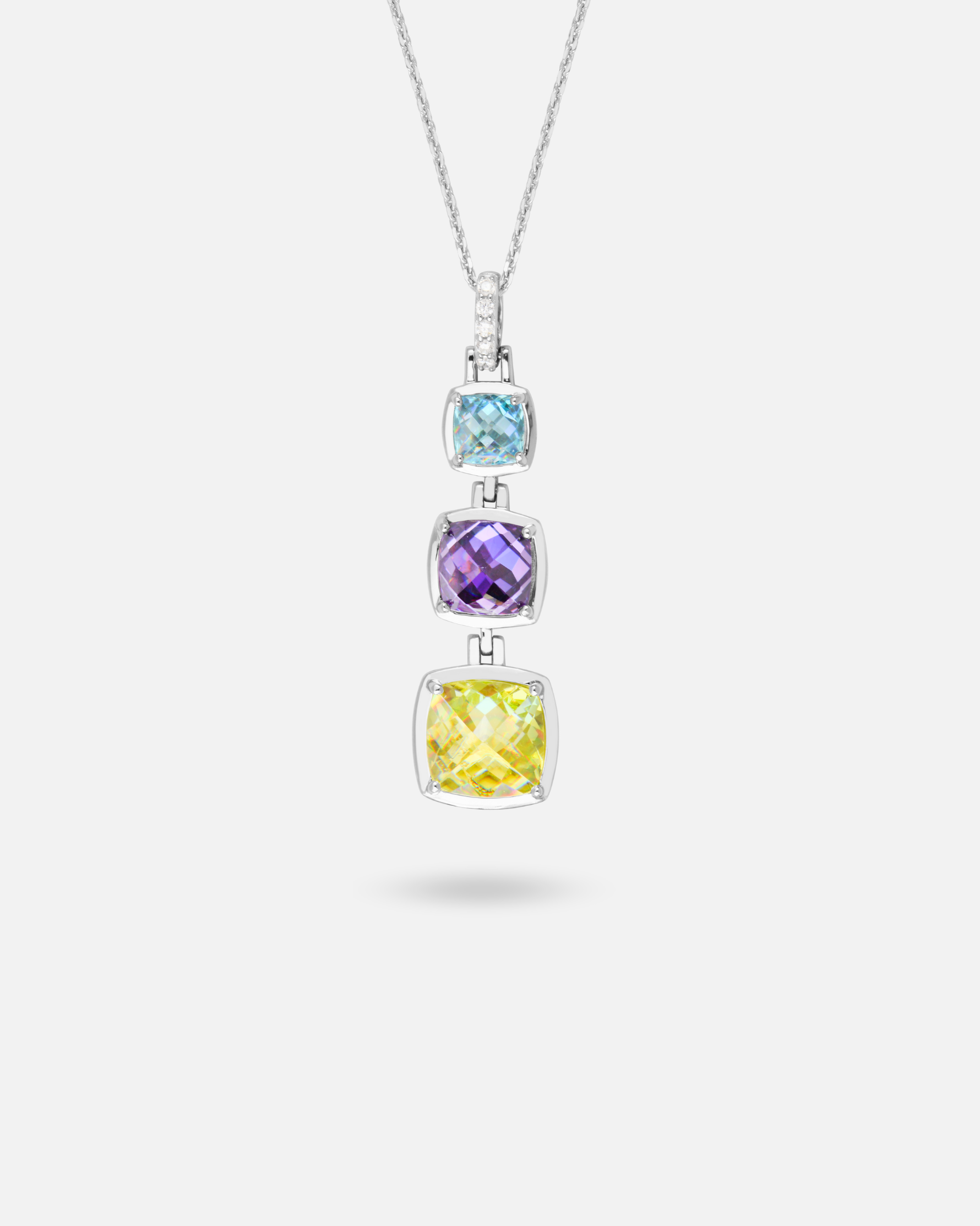 Collier Escapade en argent 925 et oxydes de zirconium tricolores