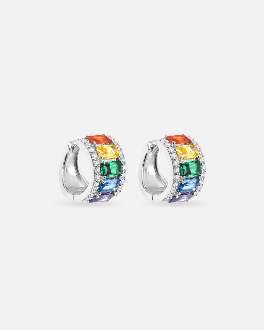 Boucles créoles Arc-en-Ciel – Argent 925
