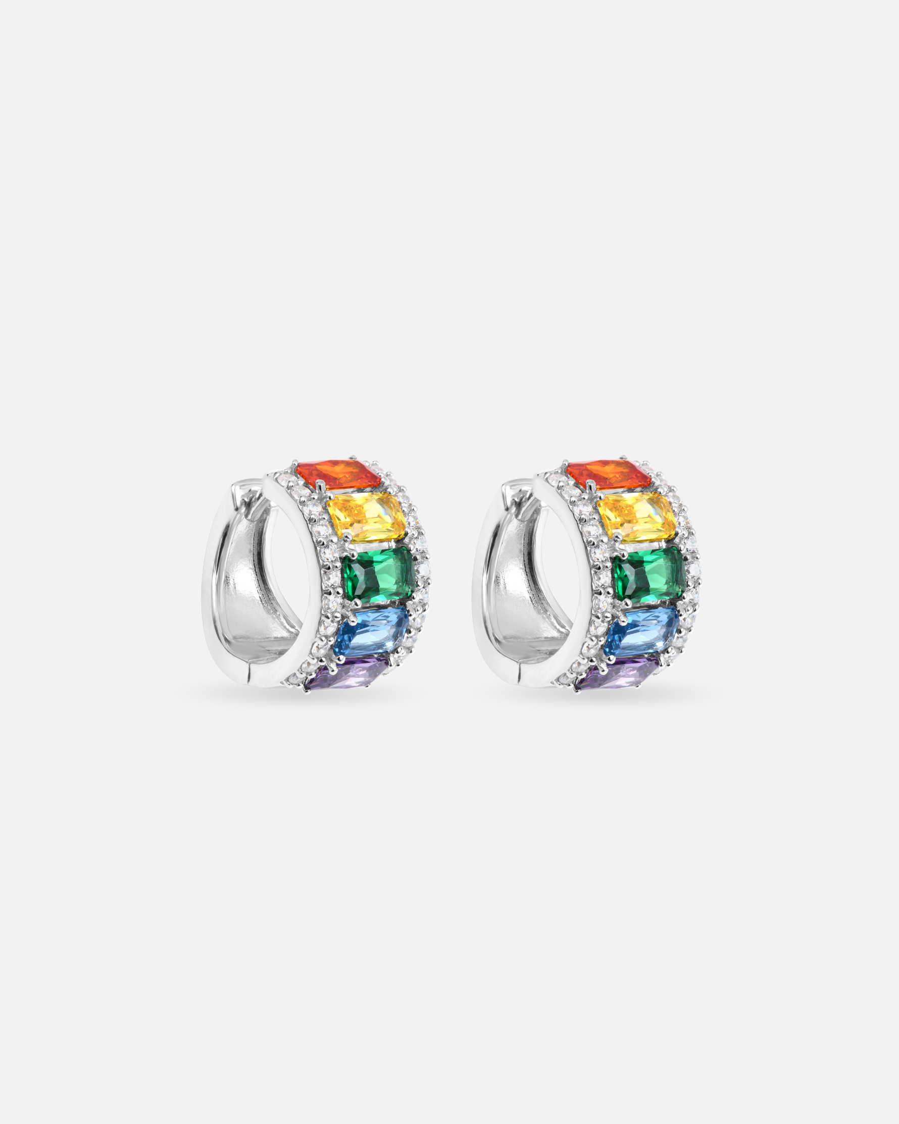 Boucles créoles Arc-en-Ciel – Argent 925