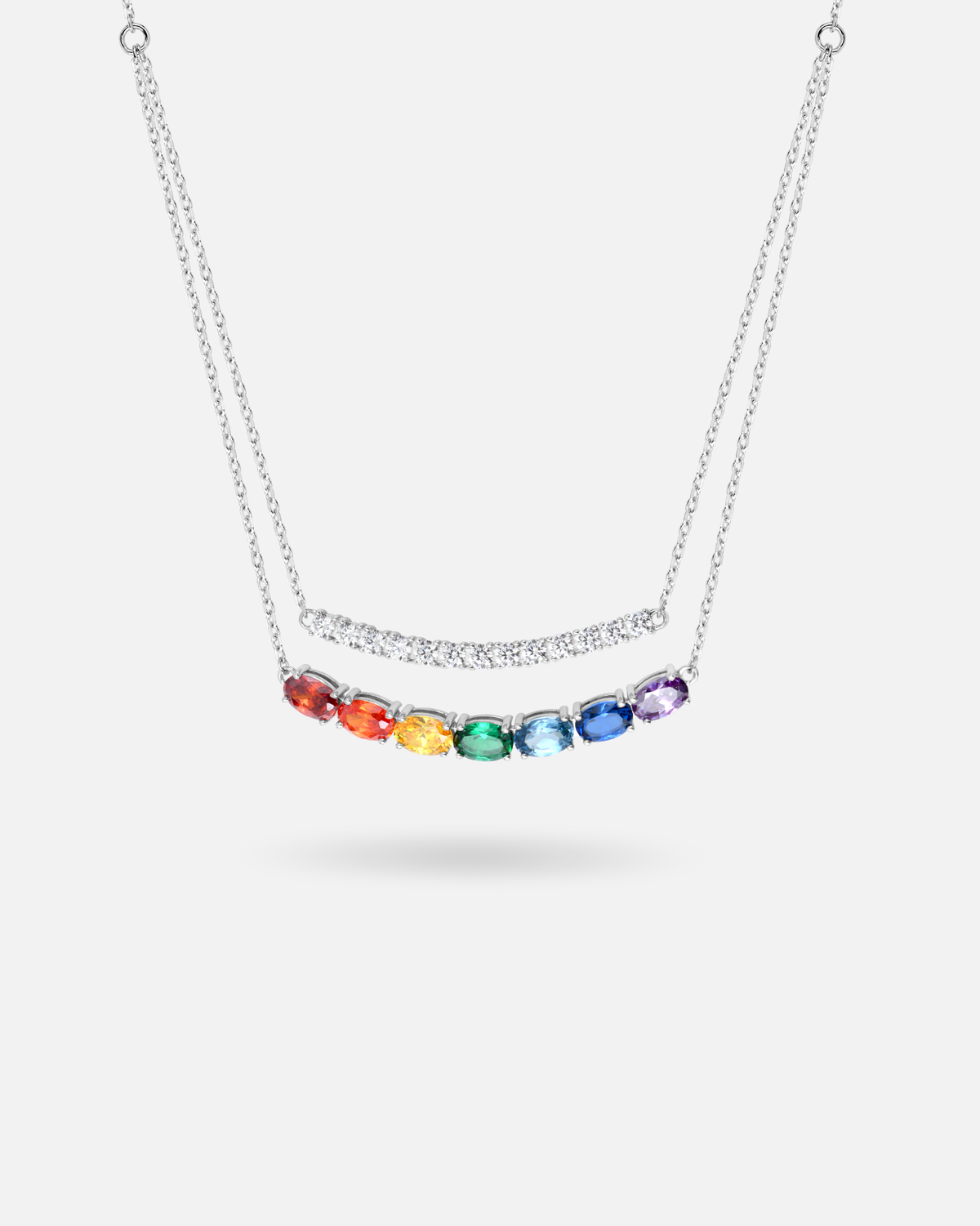 Collier deux rangs Arc-en-ciel