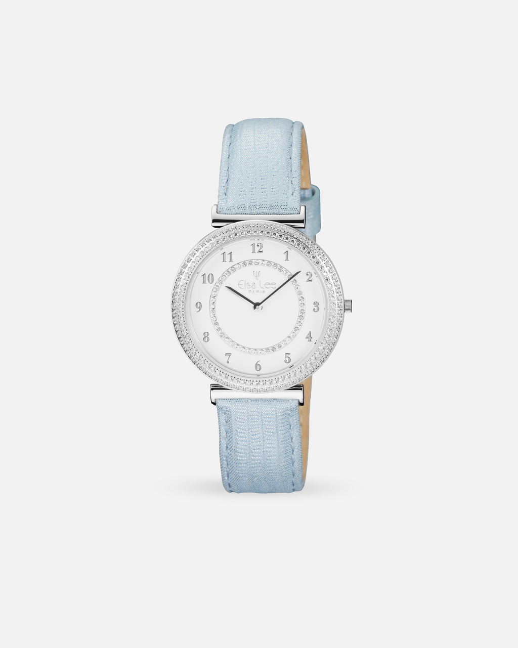 Montre Elsa Lee – Daytime | Cadran Argenté & Bracelet Bleu