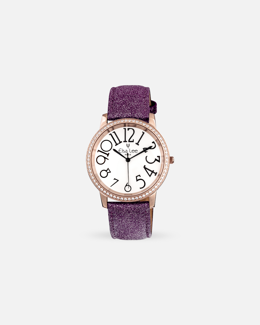Montre Elsa Lee – Stella | Cadran Blanc & Bracelet Violet