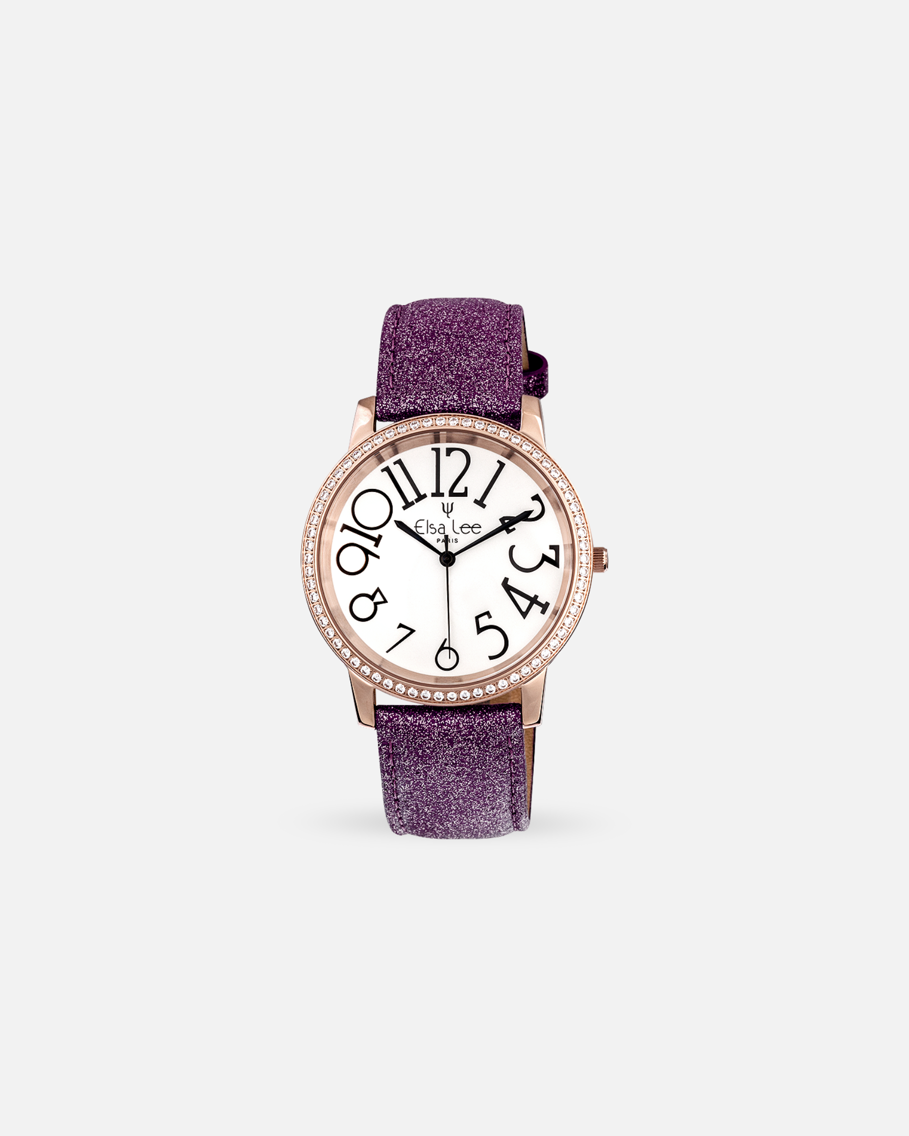 Montre Elsa Lee – Stella | Cadran Blanc & Bracelet Violet
