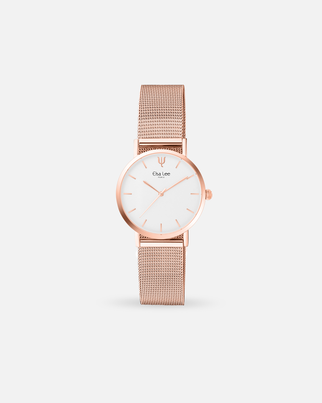Montre Elsa Lee – Ariana | D28 mm | Cadre Rose & Fond Blanc | Bracelet Interchangeable + Bracelet Cuir Offert