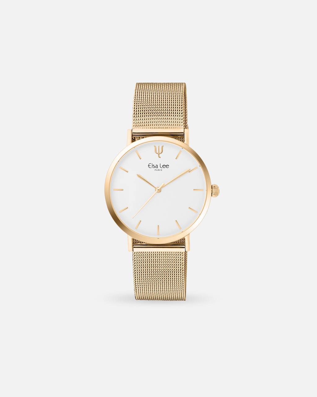 Montre ARIANE 36 mm – Acier Doré & Cadran Blanc | Bracelet Interchangeable + Bracelet Cuir Offert