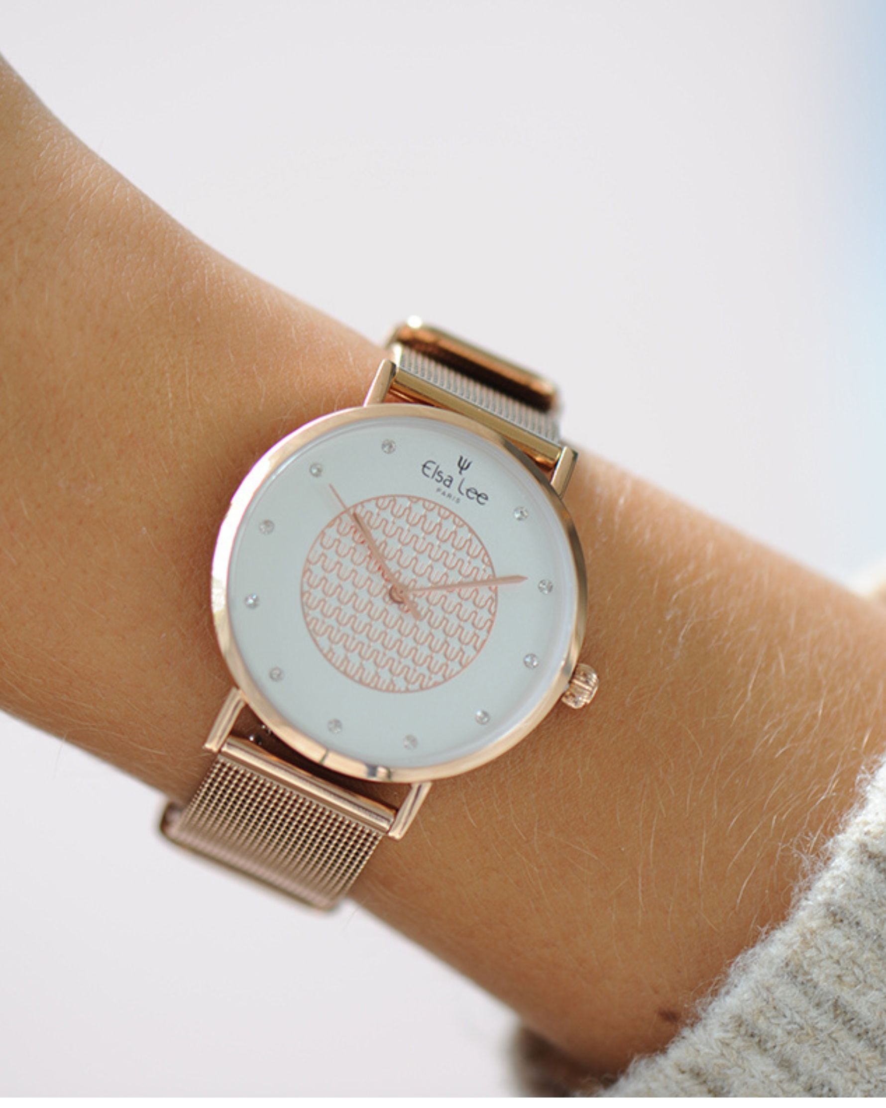 Montre SELENE 36 mm – Acier Rose & Cadran Rose | Bracelet Interchangeable + Bracelet Cuir Offert