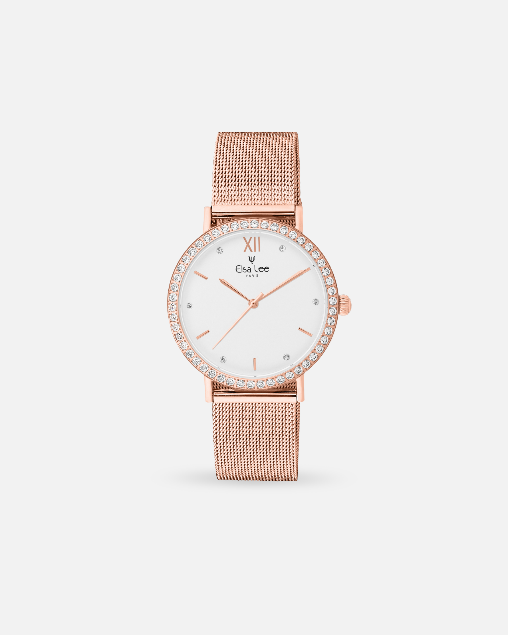 Montre ASTRÉE – Cadran Blanc & Boîtier Rose Gold | Bracelet Interchangeable + Bracelet Cuir Offert