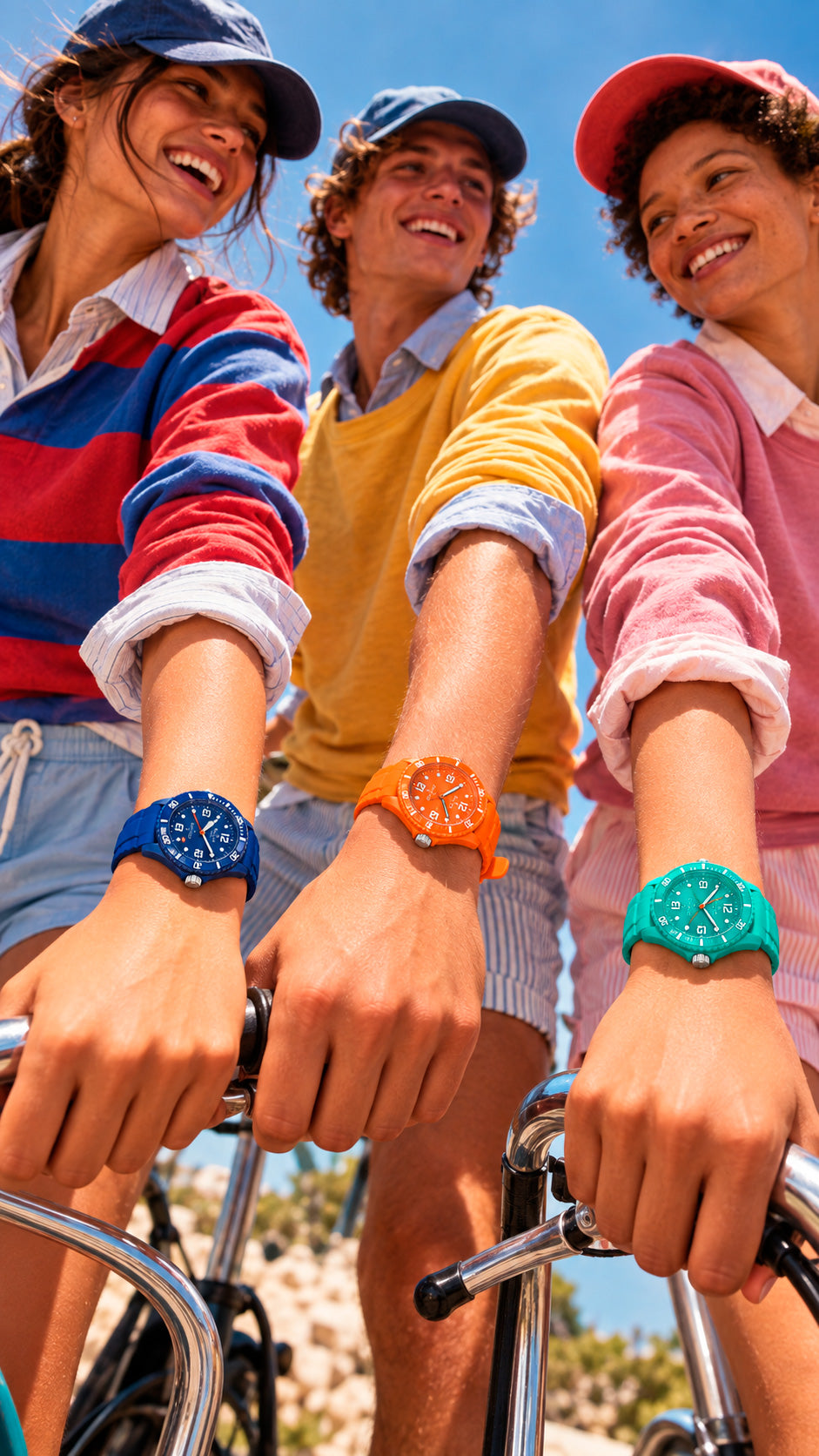 Montre Elsa Lee turquoise – Bracelet silicone et lunette tournante