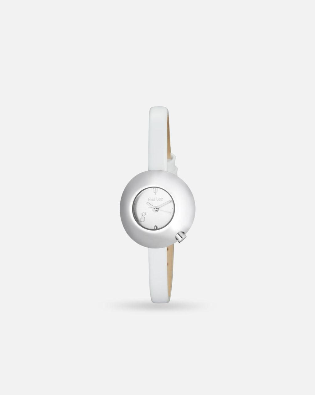 Montre Bulle – Cadran Blanc & Bracelet Cuir Blanc